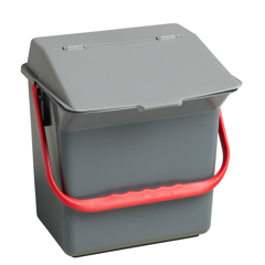 Eimer 6 l mit Deckel, roter Bügel