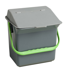 Eimer 6 l mit Deckel, grüner Bügel